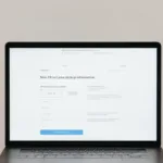 Laptop menampilkan formulir pemesanan online untuk bisnis